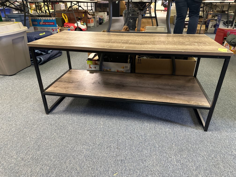 Two-Tier Wood-Grain Laminate Coffee Table