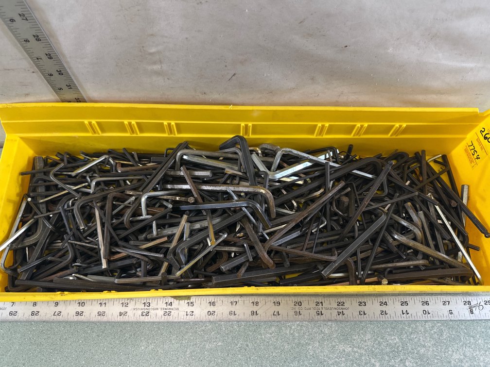 Hex Keys in Yellow Storage Bin