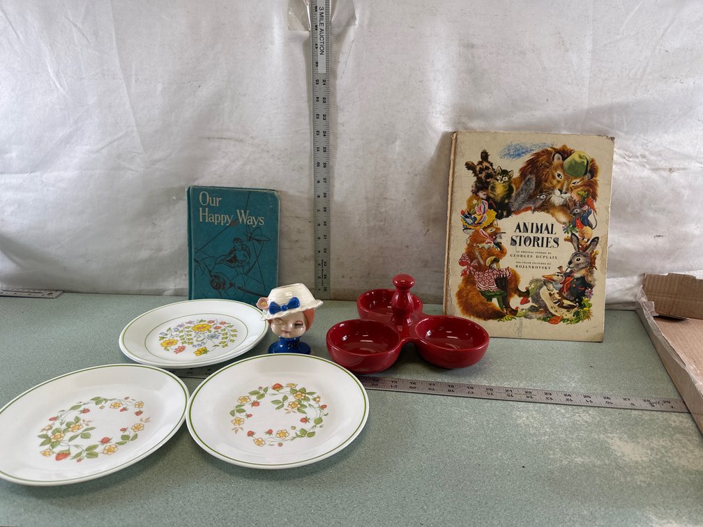 Dishware, Children's Book, and Ceramic Figurine