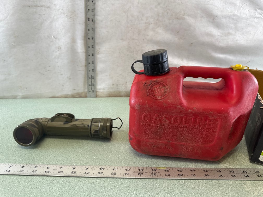 Gas Can and Right-Angle Flashlight