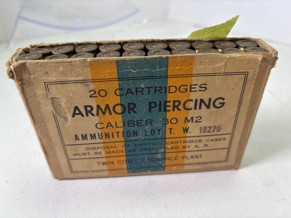 Twin Cities Ordnance Plant Caliber .30 M2 Armor Piercing Ammunition