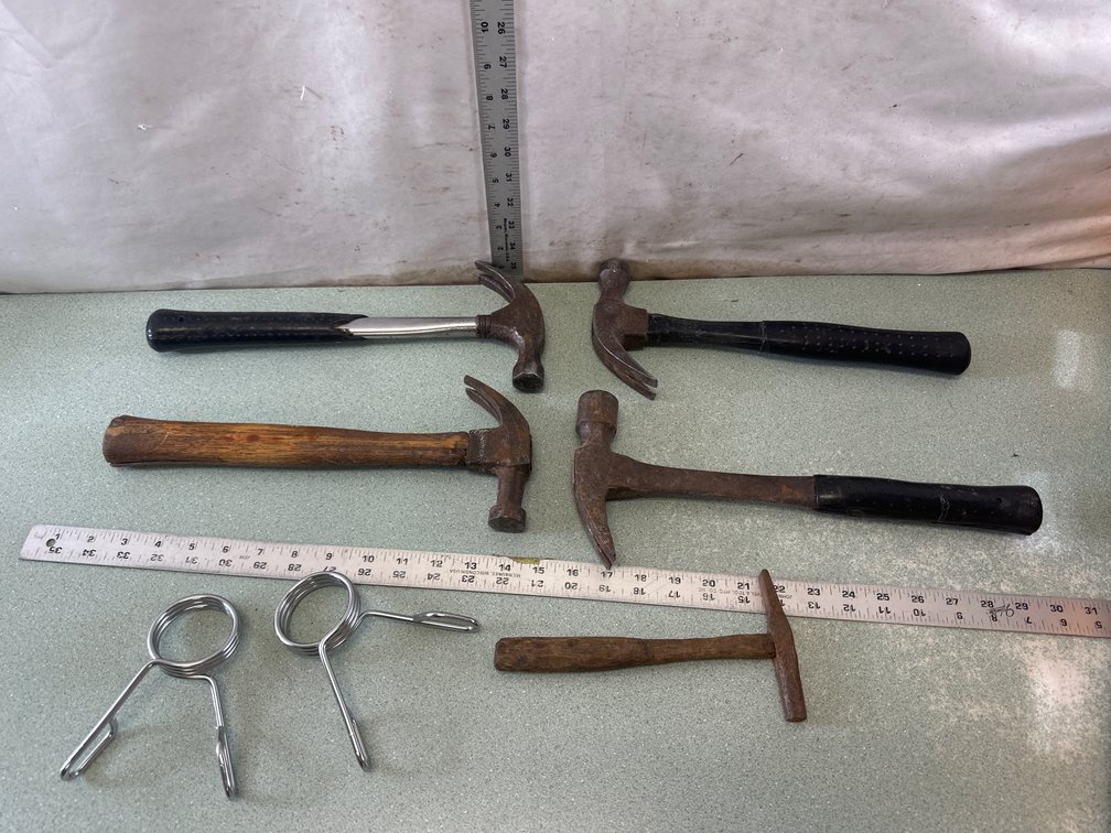 Claw Hammers, Tack Hammer, and Spring Collar Clips