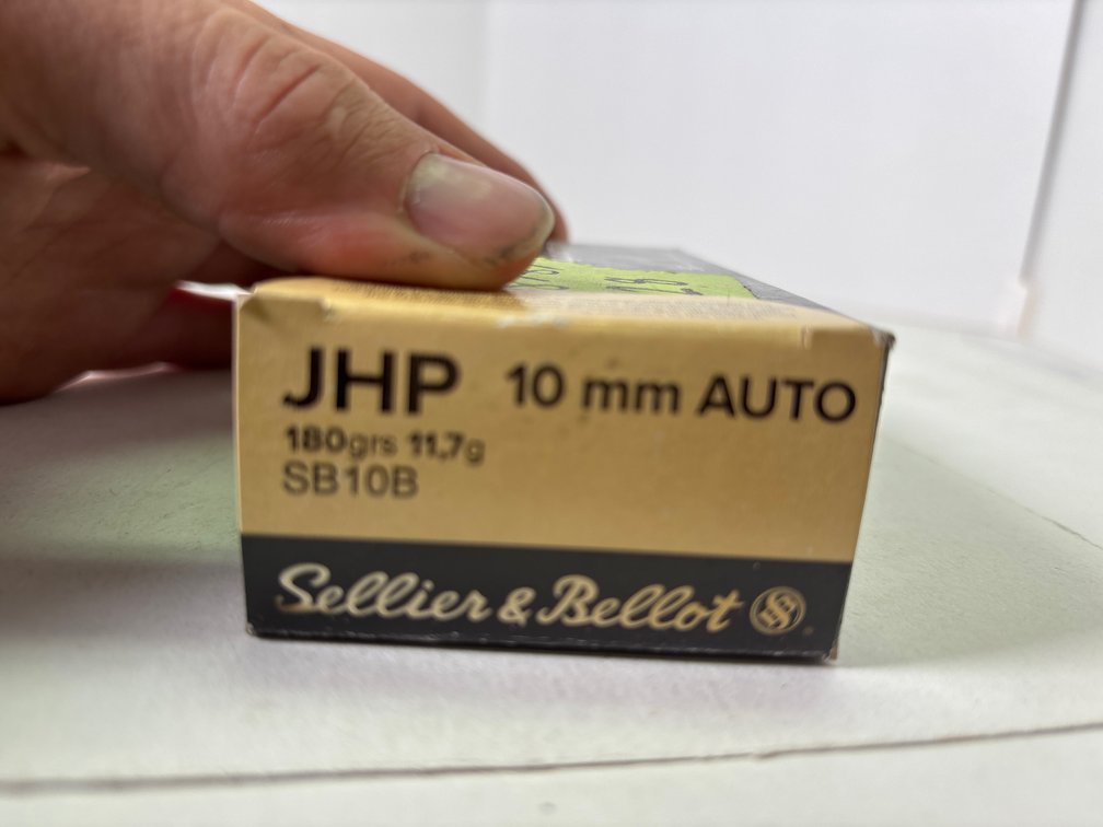Sellier & Bellot 10mm Auto 180 gr JHP Ammunition Box
