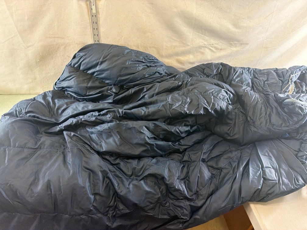 Navy Blue Quilted Sleeping Bag with Hood