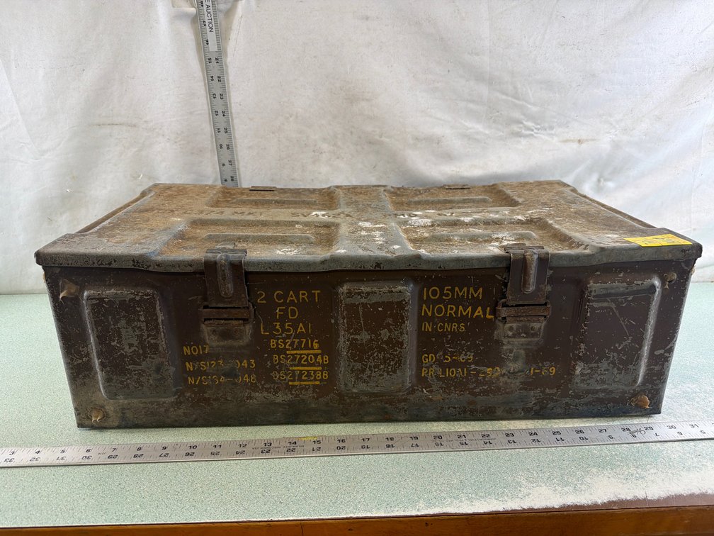 Military 105mm Metal Ammunition Crate