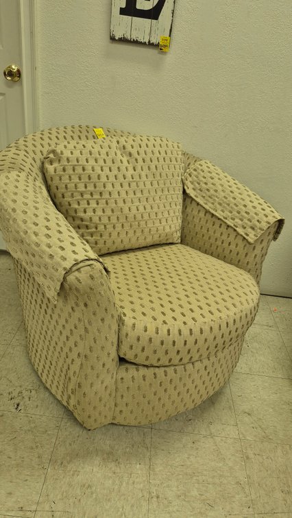 Flexsteel Upholstered Swivel Barrel Armchair