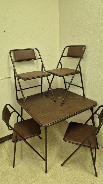 Brown Folding Table and Chair Set
