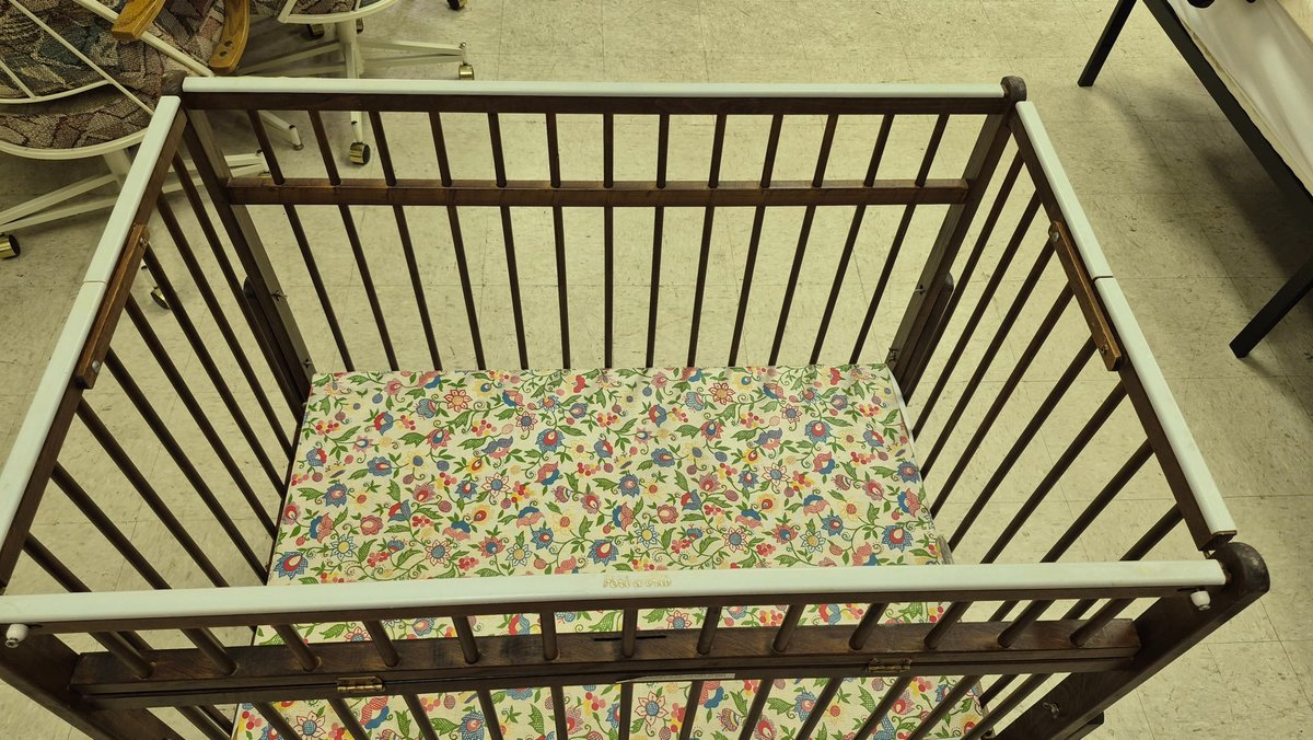 Port-a-Crib Folding Wooden Crib with Mattress