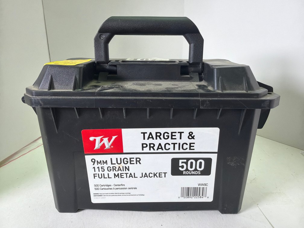 Winchester Target & Practice 9mm Luger FMJ Ammunition Can