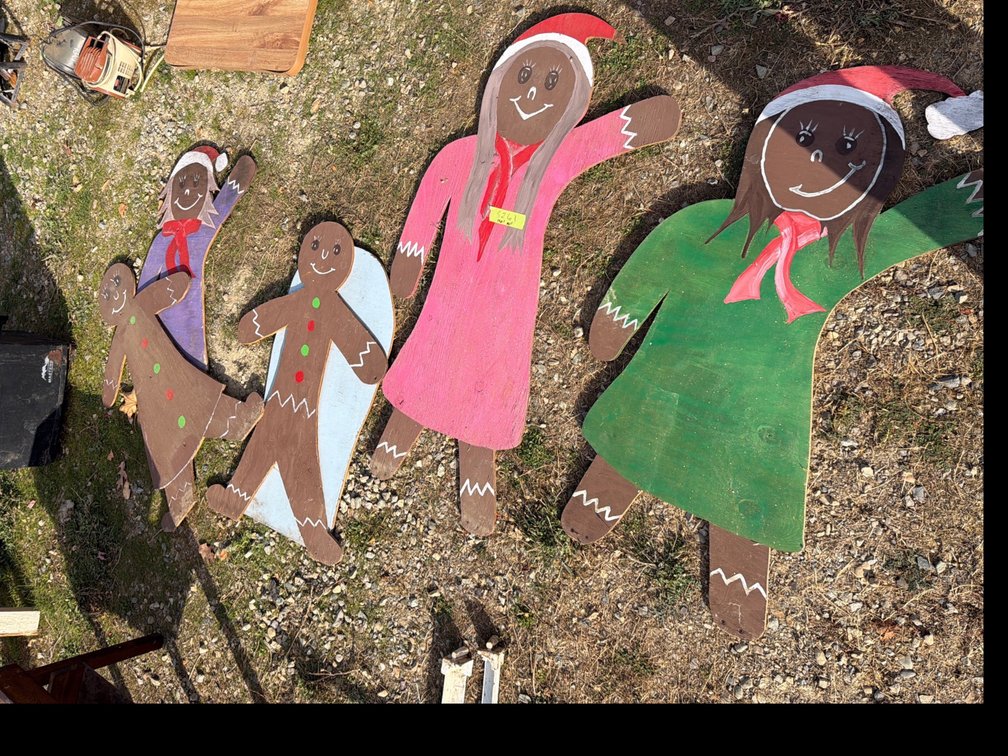 Painted Wooden Gingerbread Lawn Decor
