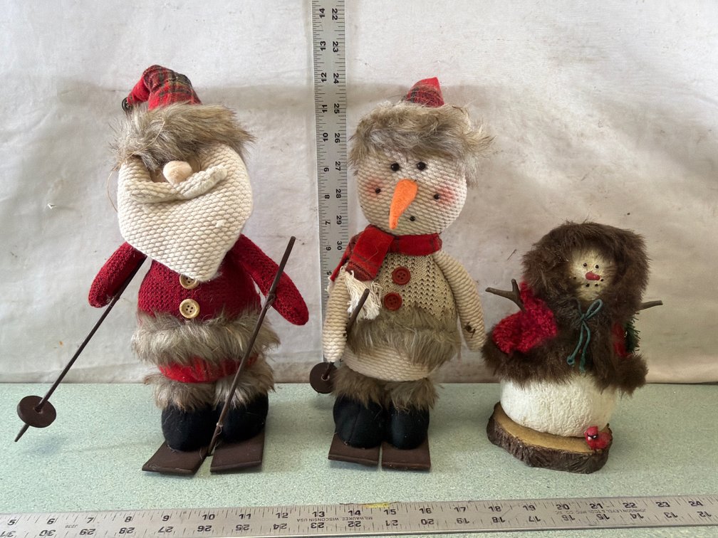 Holiday Santa and Snowman Tabletop Decor