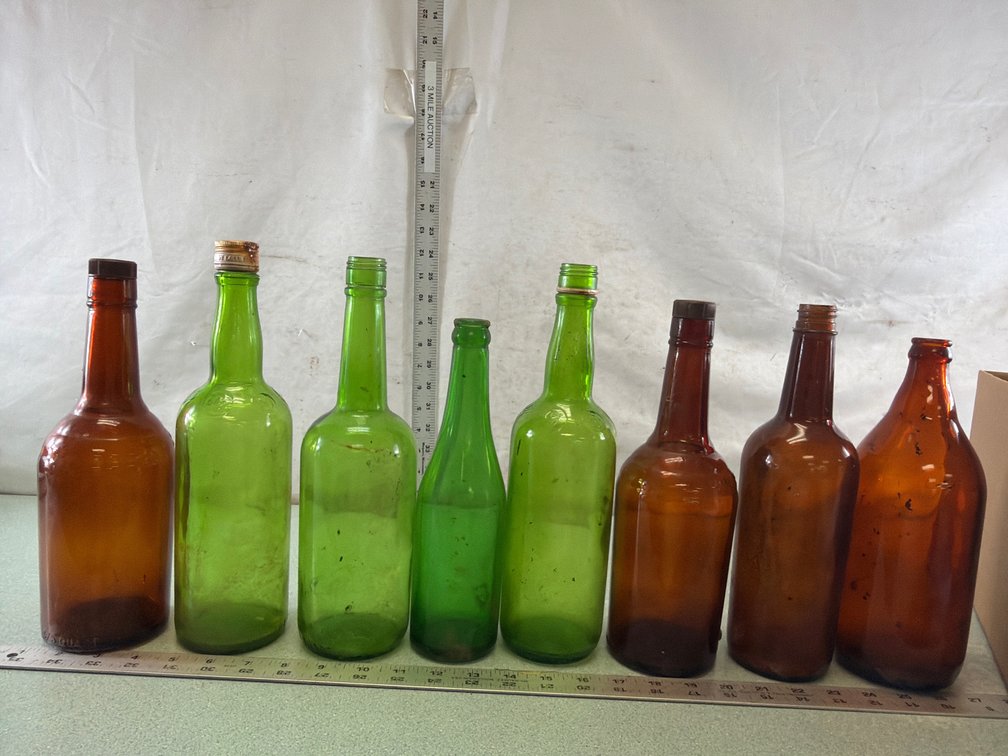 Green and Amber Glass Bottles