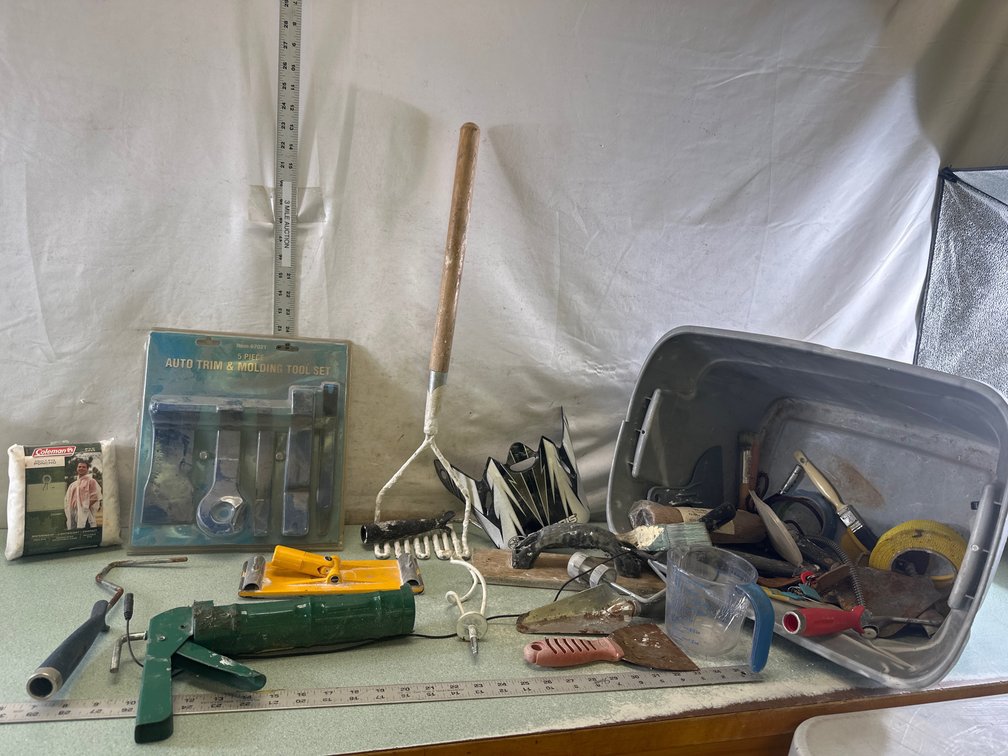 Painting Tool, Auto Trim Set, and Coleman Poncho