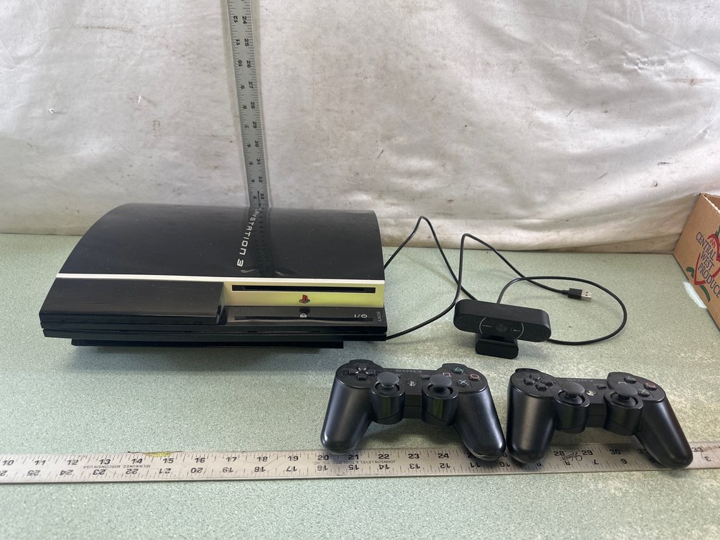Sony PlayStation 3 Console Model CECHG01 with Controllers and Webcam