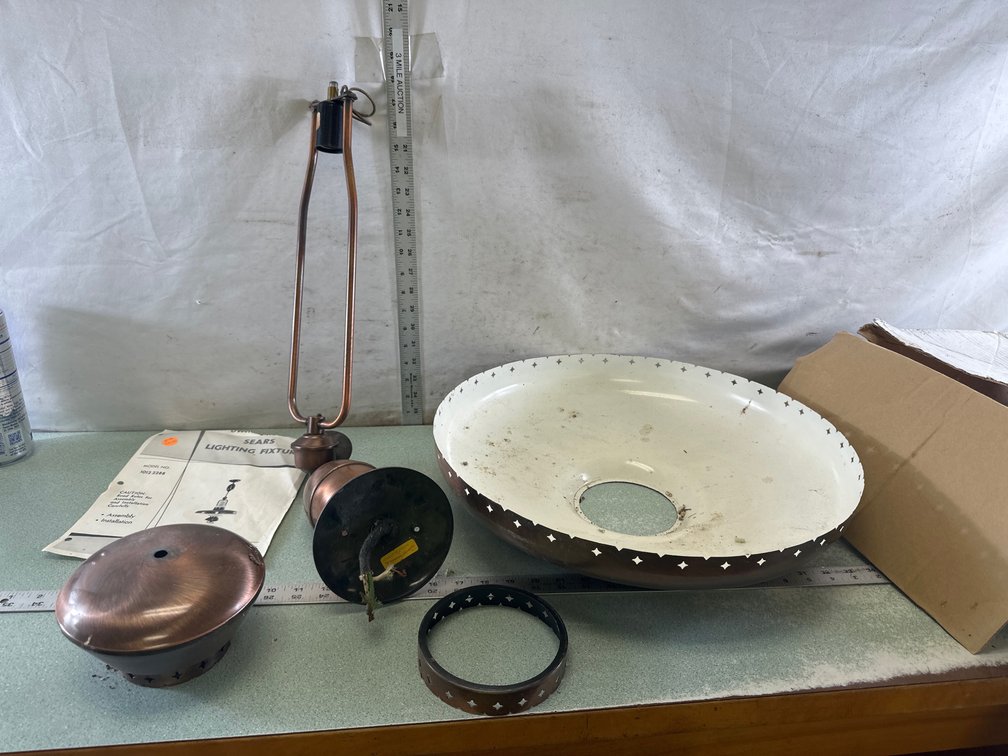 Sears Copper-Tone Pendant Light Fixture Model 1012.2288