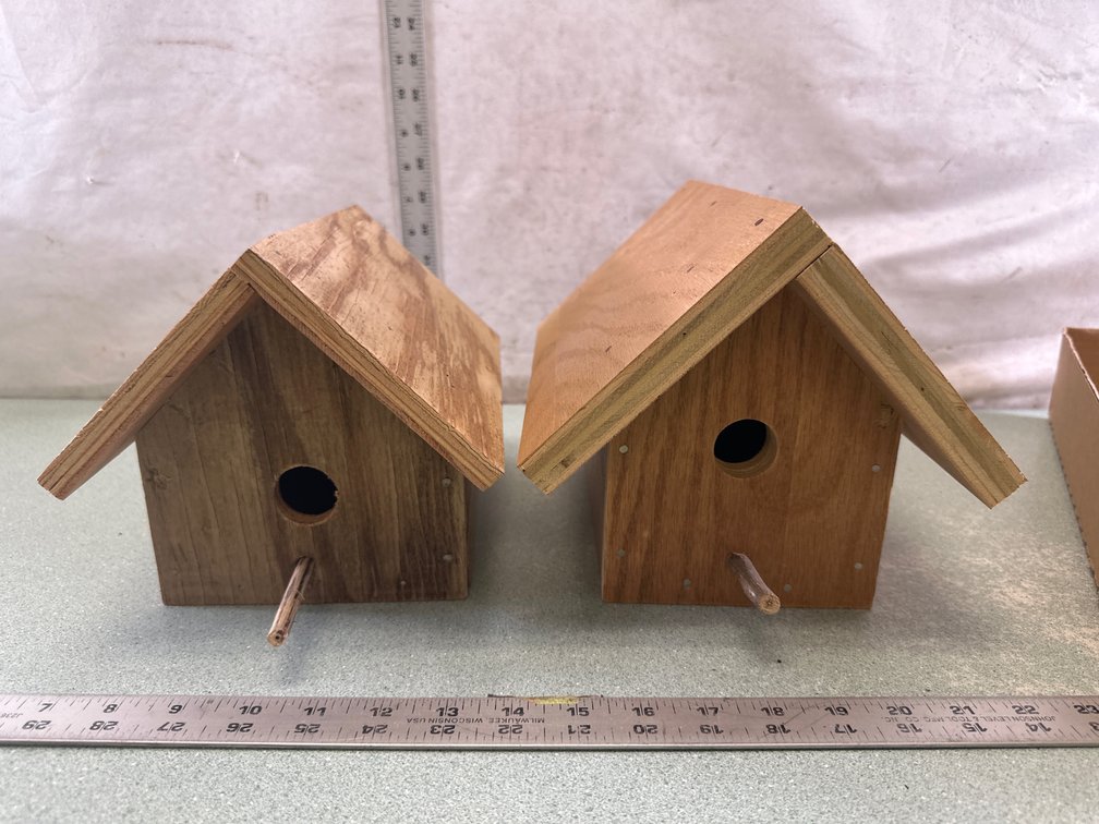 Handcrafted Wooden Birdhouse and Box