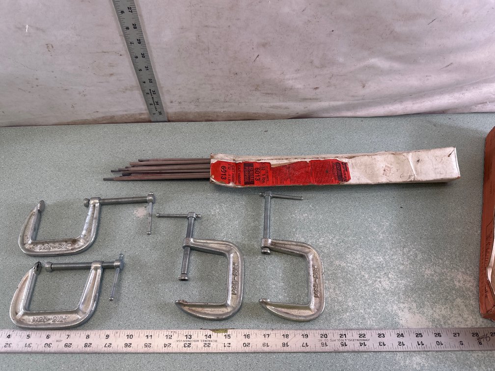 2 1/2 in C-Clamp and 6013 Welding Electrode