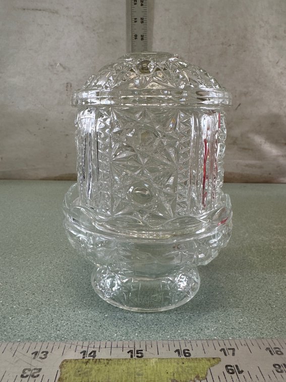 Clear Pressed Glass Fairy Lamp