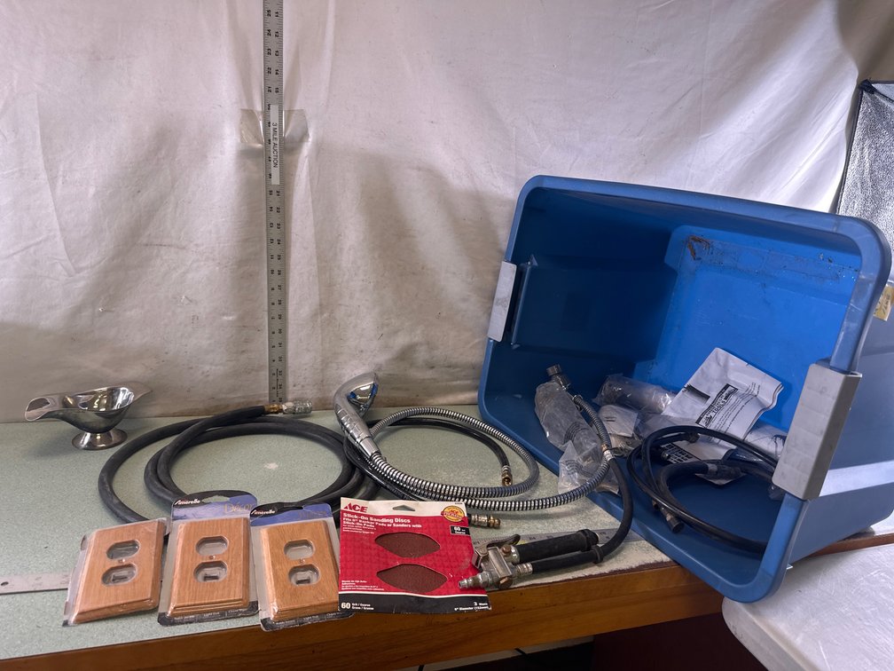 Hardware, Air Hose, Sprayer Wand and Sanding Disc