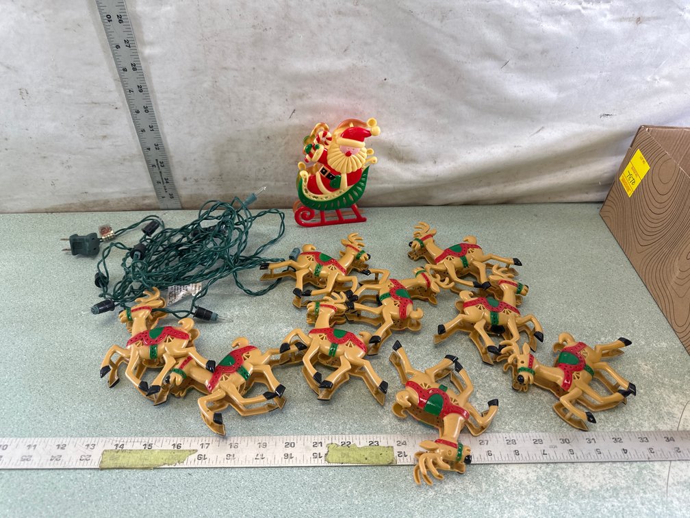 Santa in Sleigh and Reindeer Light Covers