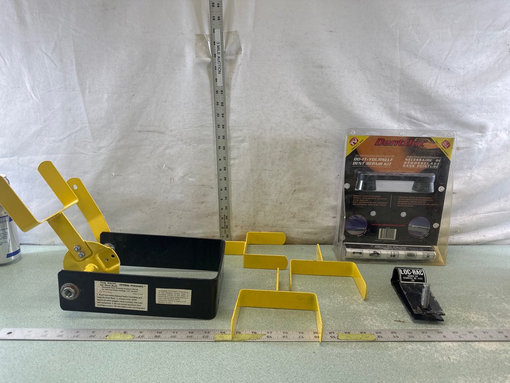 Air Hose Reel Frame, Dent Repair Kit, and Mounting Bracket