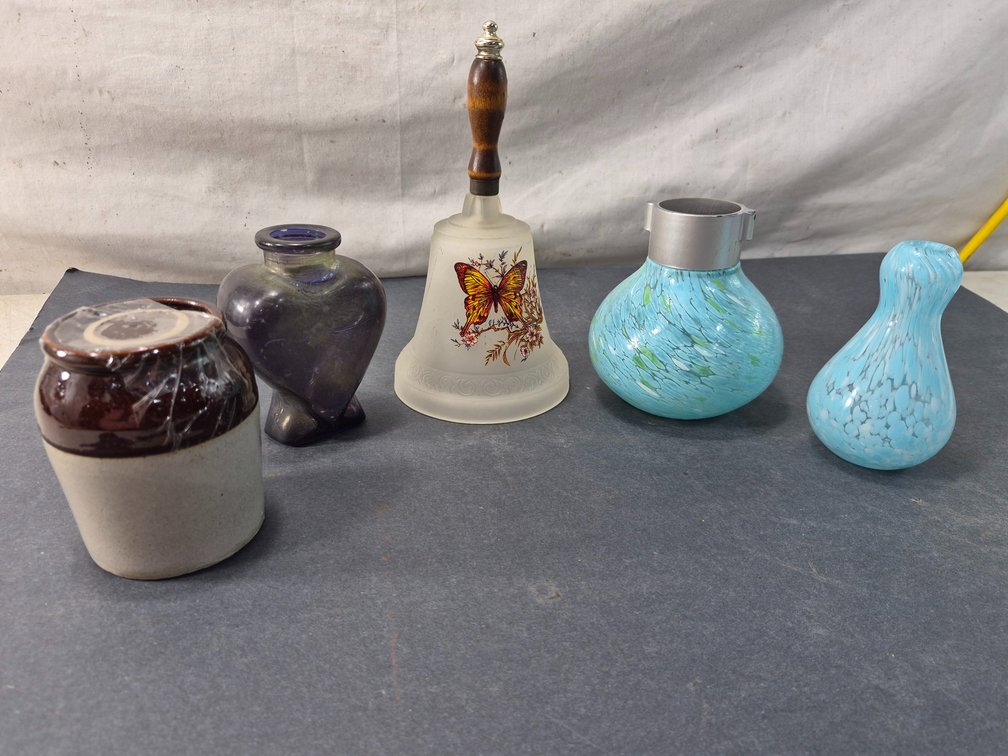 Art Glass and Ceramic Decor Blue Glass Made W/MT ST Helens Ash
