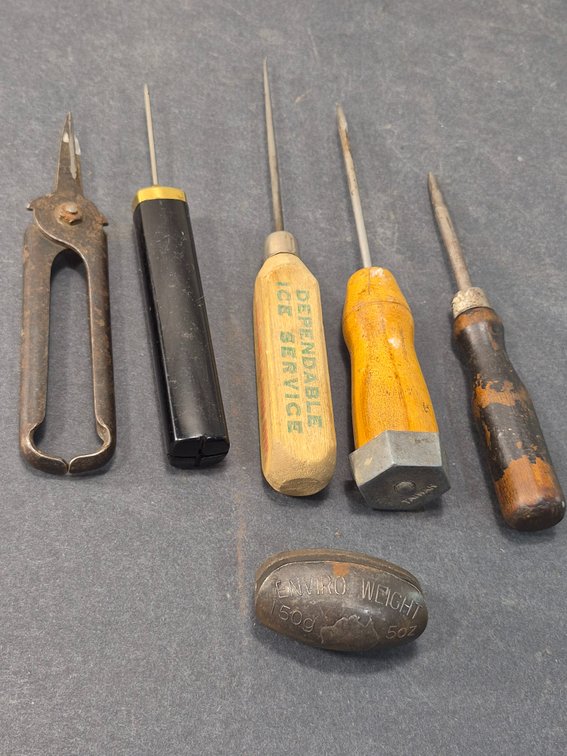 Vintage Ice Picks and 5oz Enviro Fishing Weight