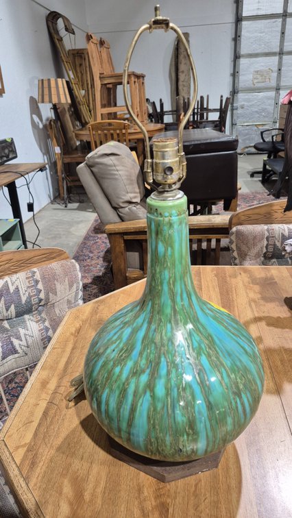 Ceramic Table Lamp with Drip Glaze