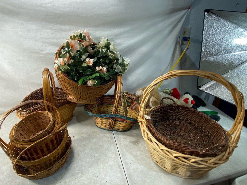 Woven Wicker Basket and Plush Decor
