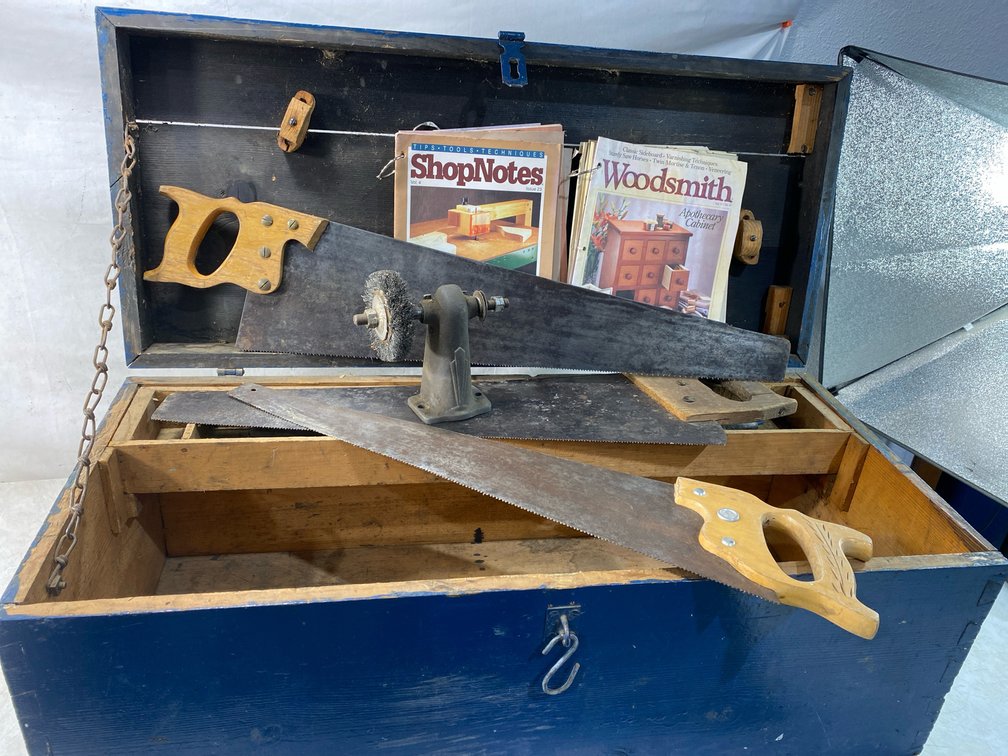 Painted Wooden Tool Chest