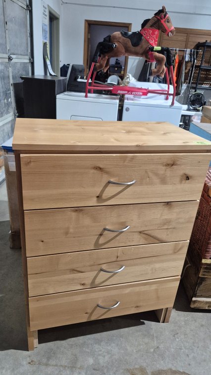 Four-Drawer Light Wood Chest of Drawers