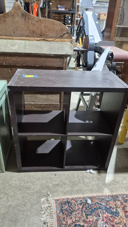 Dark Brown 4-Cube Storage Organizer Shelf