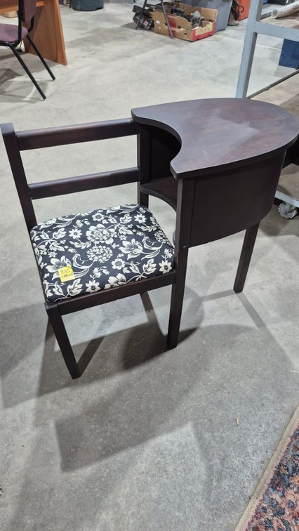 Dark Wood Telephone Gossip Bench