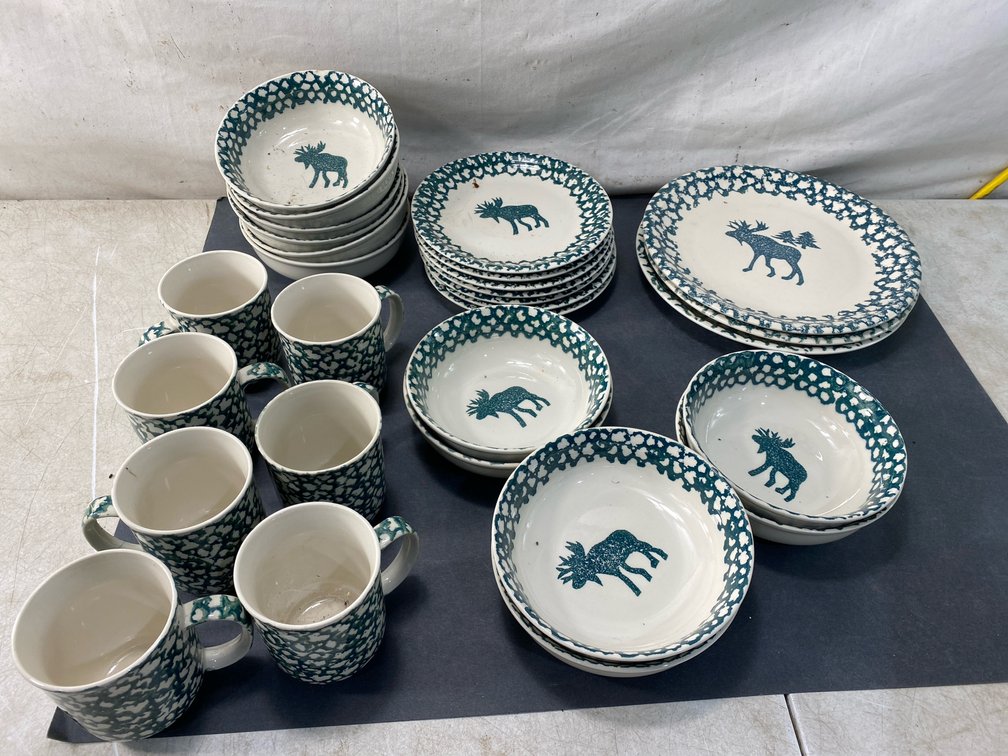 Folk Craft by Tienshan Moose Country Ceramic Dinnerware