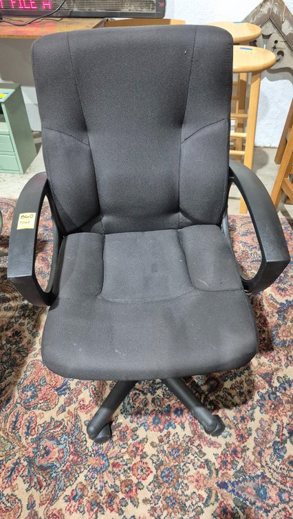 Black Fabric Swivel Office Chair