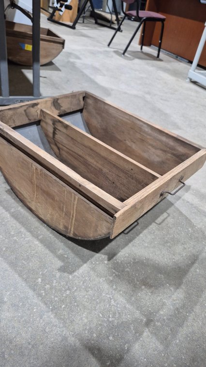 Wooden Hopper Drawer with Center Divider