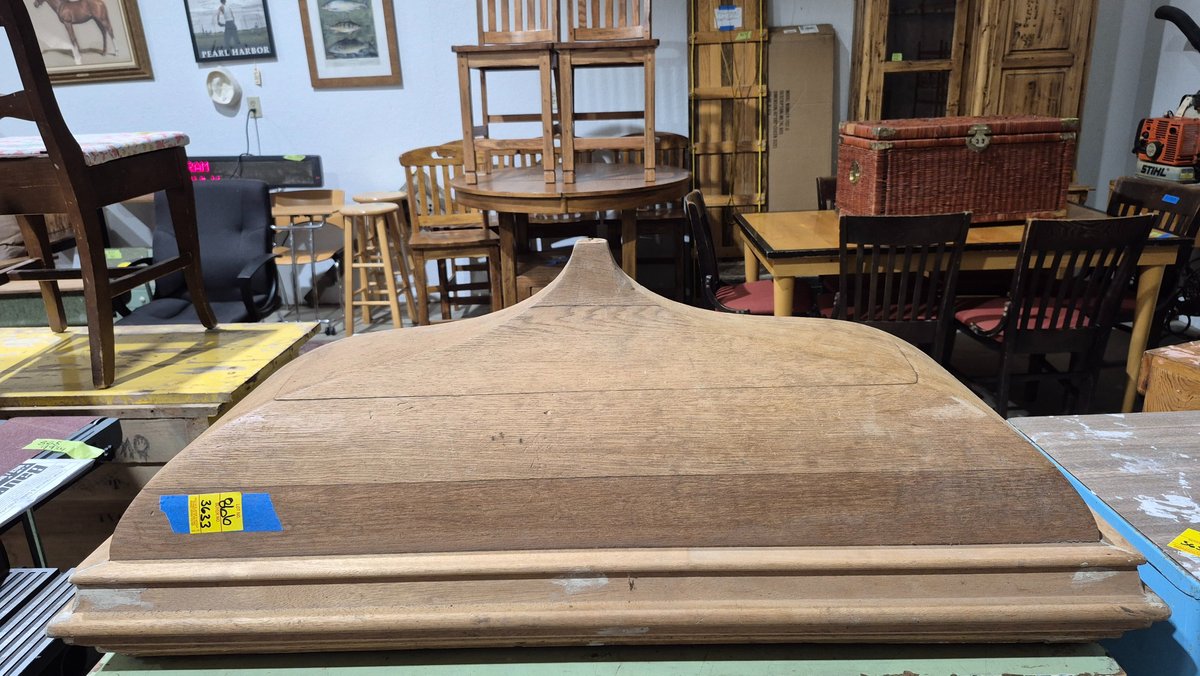 Carved Wood Bonnet Top Furniture Pediment