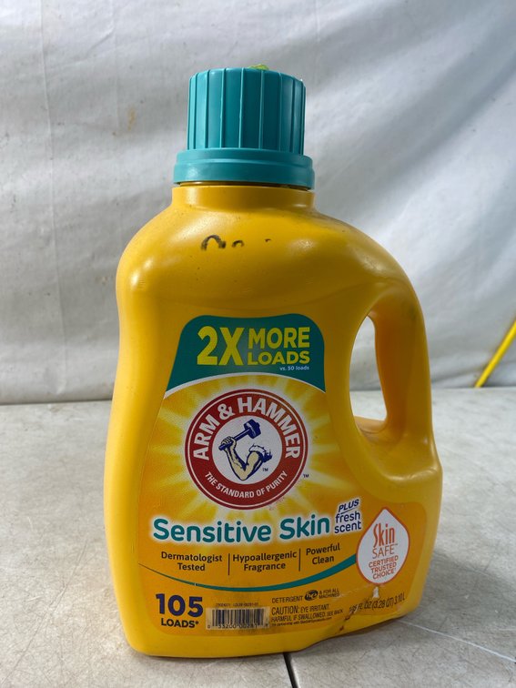 Arm & Hammer Sensitive Skin Liquid Laundry Detergent, 105 Fl Oz