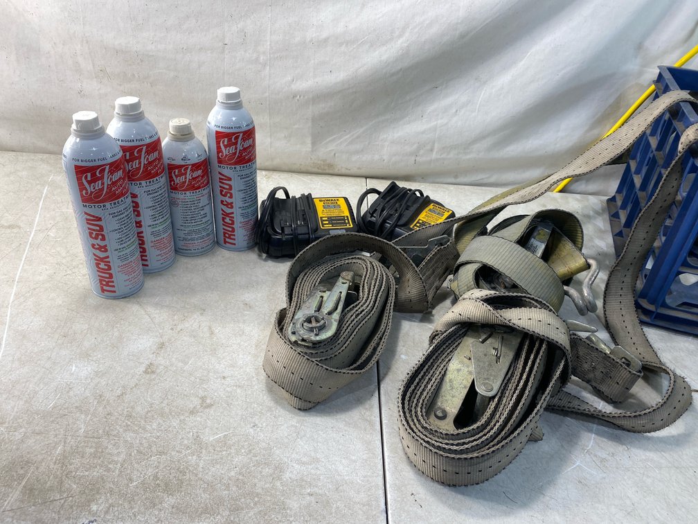Battery Chargers, Motor Treatment, and Ratchet Straps