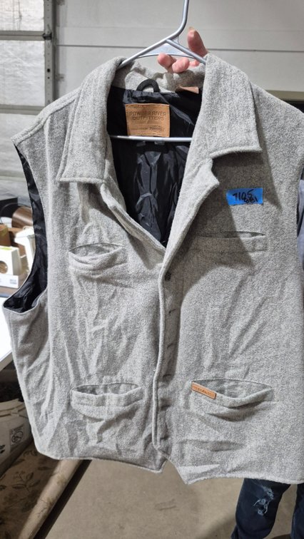 Powder River Outfitters Gray Vest, Size XXL