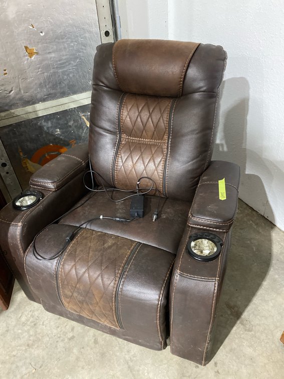Two-Tone Brown Power Recliner