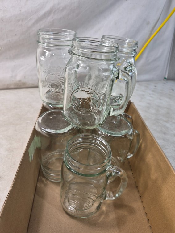 Golden Harvest Glass Drinking Jar with Handle