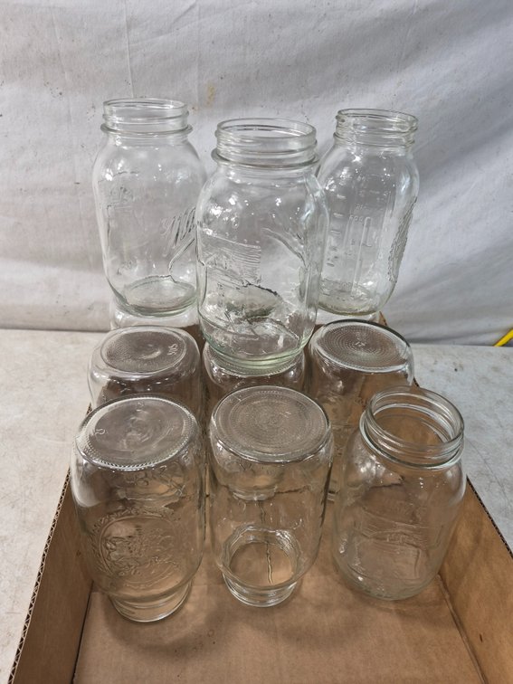 Embossed Clear Glass Canning Jar