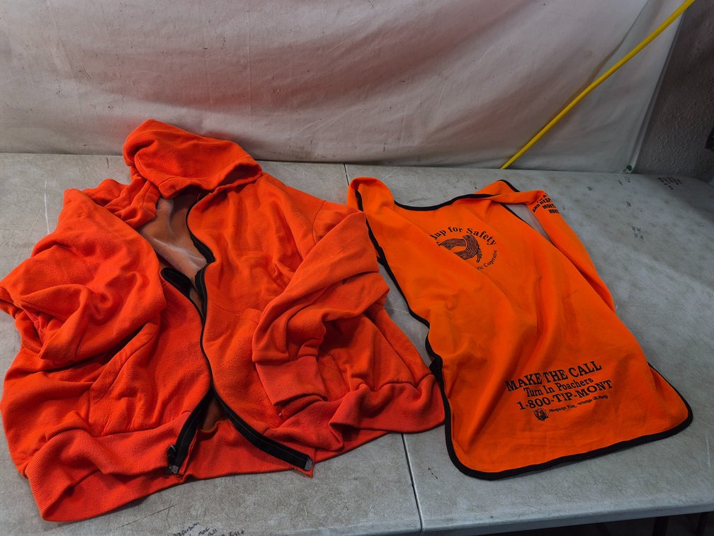 Blaze Orange Hooded Sweatshirt and Hunting Safety Vest