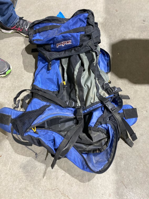 JanSport Blue and Black Hiking Backpack