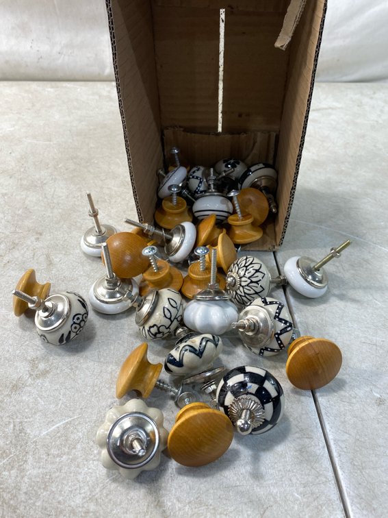 Ceramic and Wood Cabinet Knobs