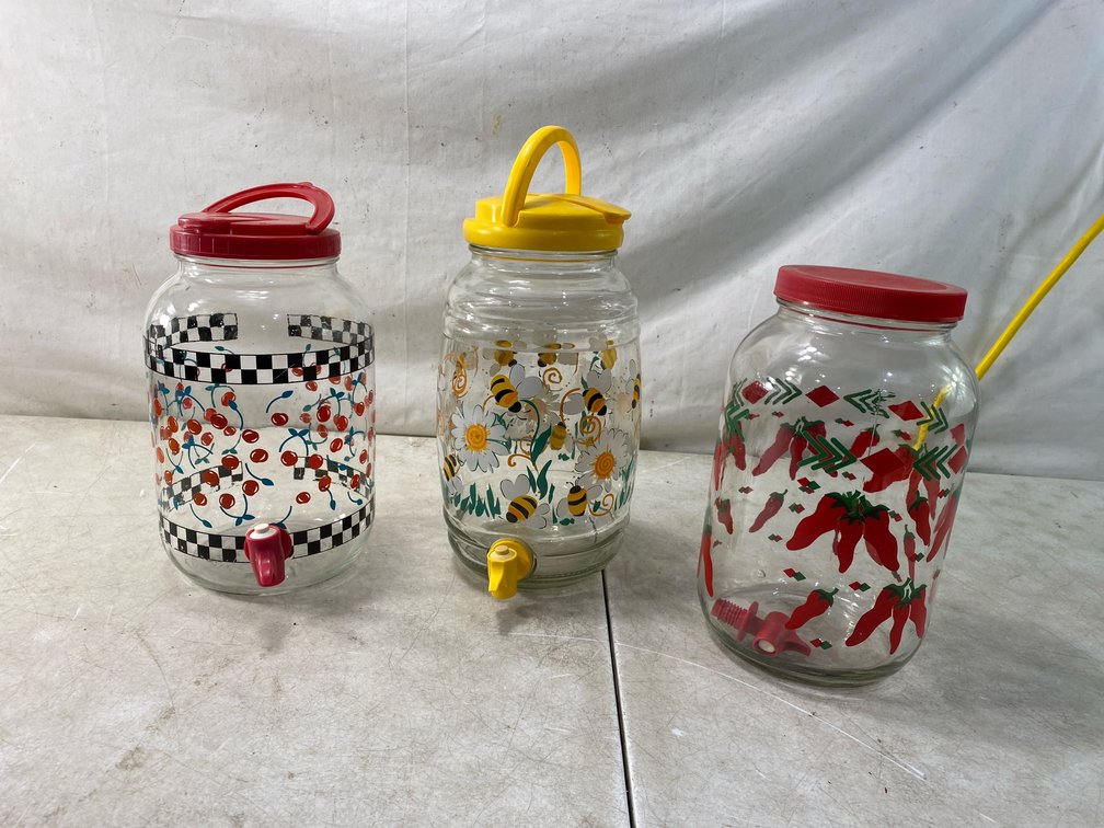 Glass Beverage Dispensers with Spigots