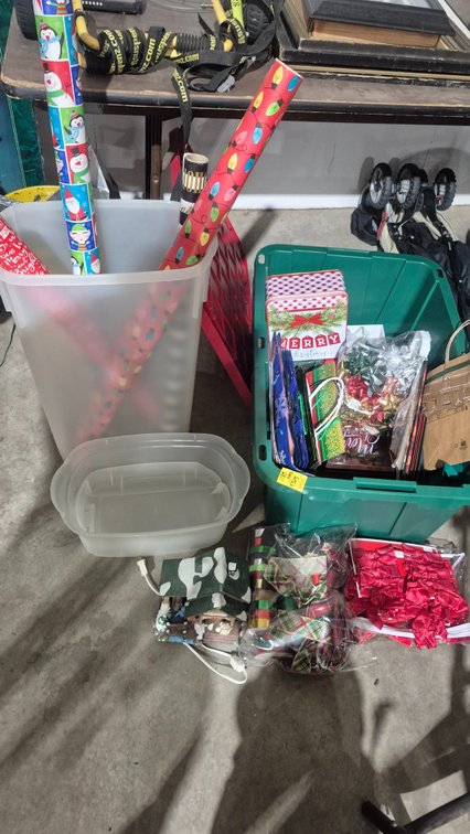 Holiday Gift Wrap and Village Decor