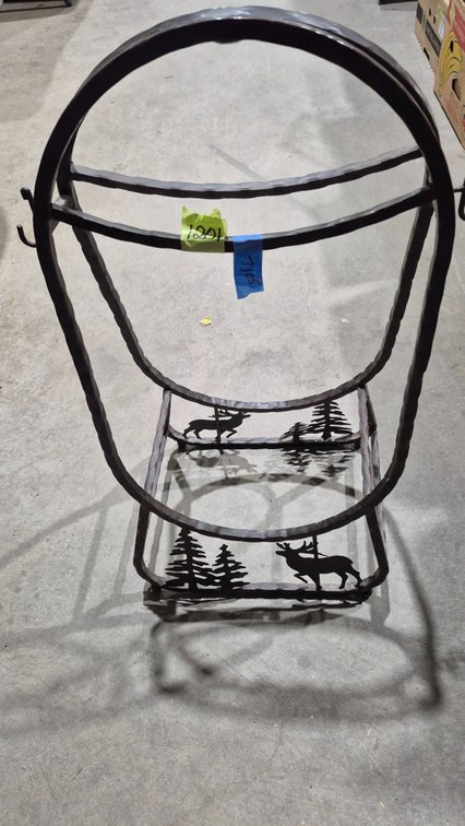 Wrought Metal Firewood Hoop Rack