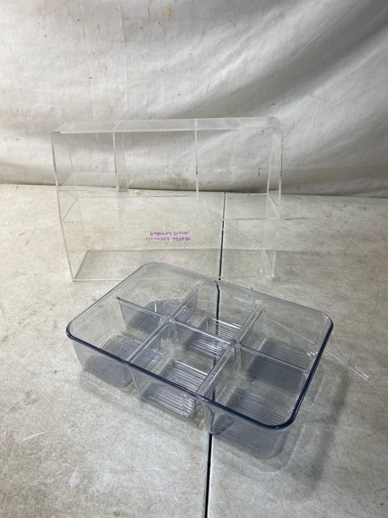 Clear Acrylic Shelf Display and Molded Compartment Tray